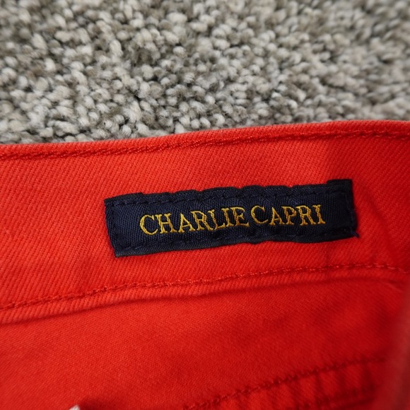 Lucky Brand Jeans Women 4 Orange Denim Pants Low Rise Charlie Capri Stretch Flex - Picture 8 of 13